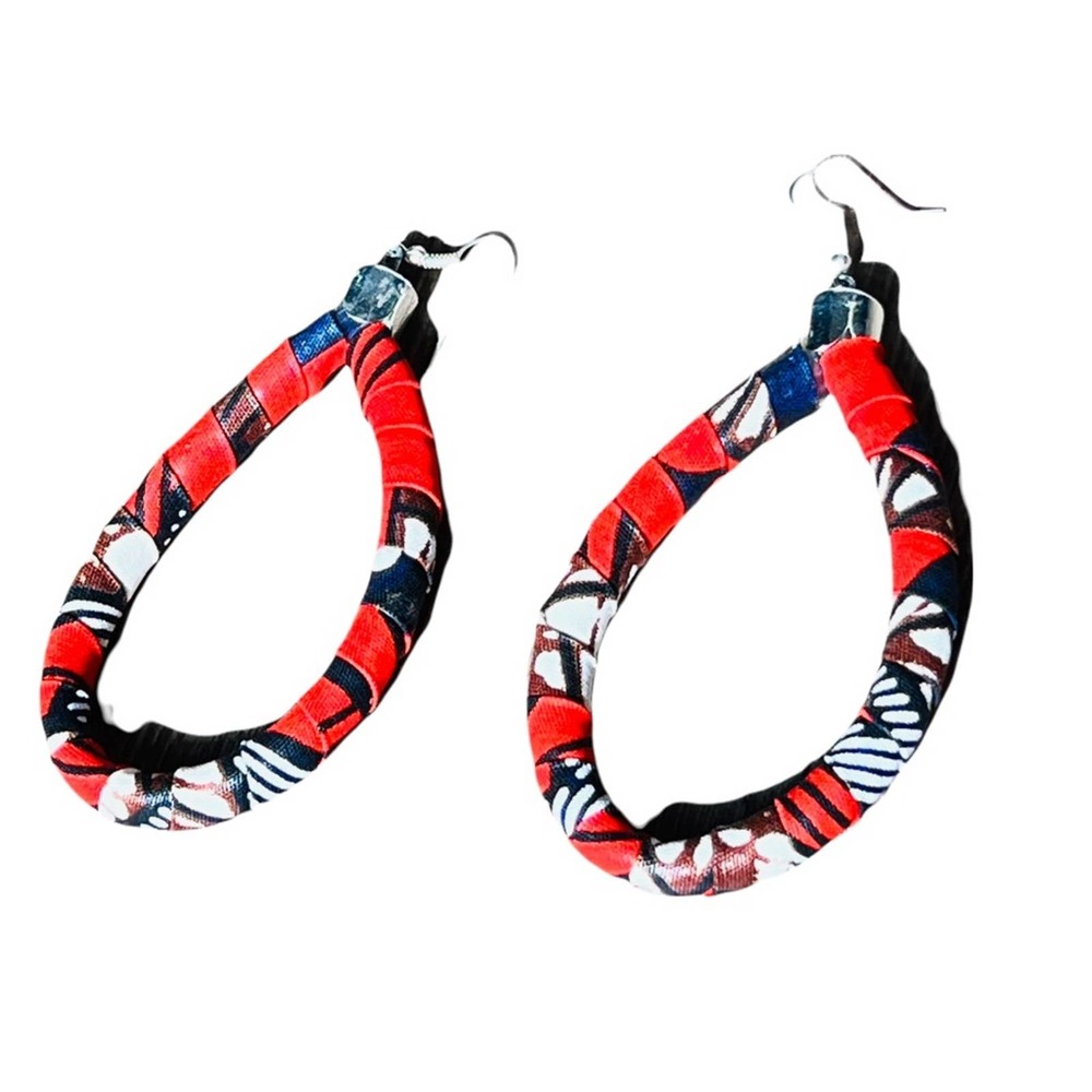 Handmade African Kitenge teardrop earrings